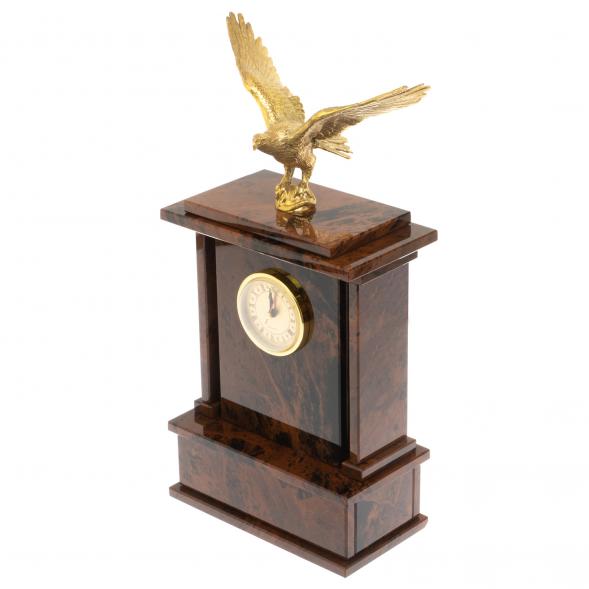 Настольные часы &amp;quot;Орел&amp;quot; из коричневого обсидиана 129605