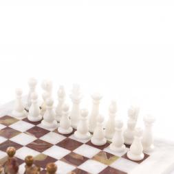 Шахматы из камня &amp;quot;Школьные&amp;quot; камень оникс мрамор 25х25 см