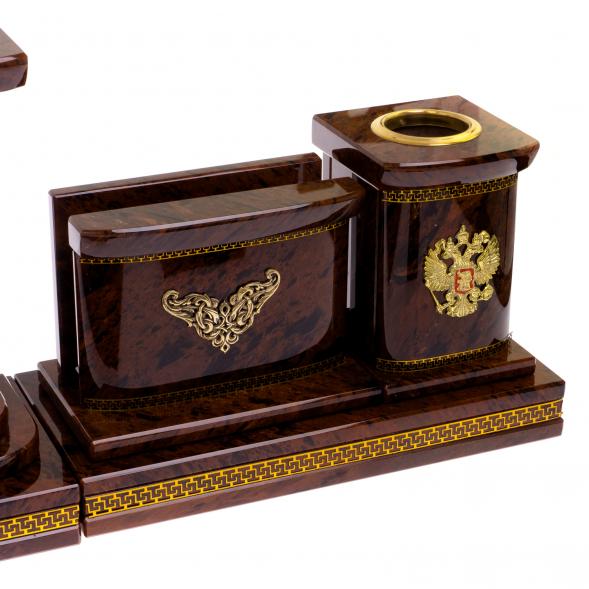 Письменный прибор из обсидиана &amp;quot;Королевский&amp;quot; 12 предметов 122338