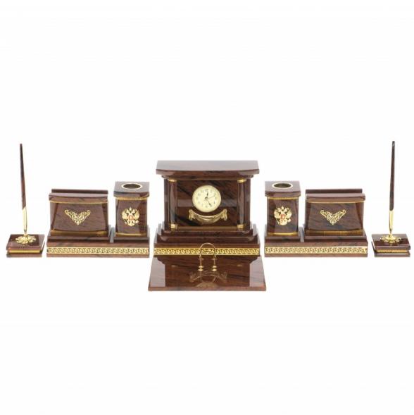 Письменный прибор из обсидиана &amp;quot;Королевский&amp;quot; 12 предметов 122338