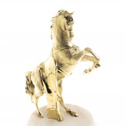 Статуэтка из бронзы &amp;quot;Конь на дыбах&amp;quot; на подставке из мрамора