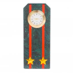 Подарочные часы &amp;quot;Погон подполковник ВС&amp;quot; камень змеевик