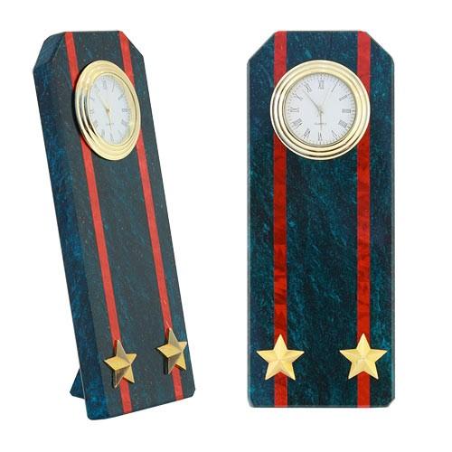 Подарочные часы &amp;quot;Погон подполковник ВС&amp;quot; камень змеевик 113163