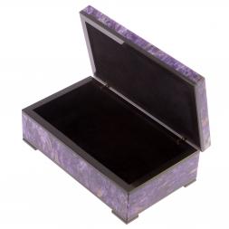 Шкатулка из камня чароит 17х10х6 см