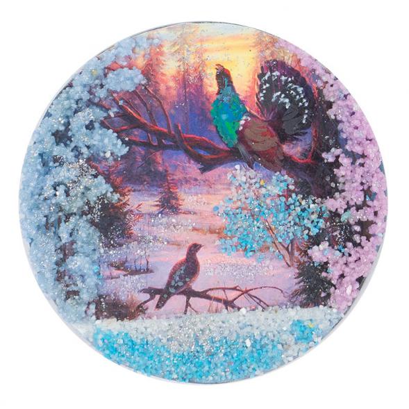 Магнит с рисунком &amp;quot;Глухарь&amp;quot; змеевик 117743