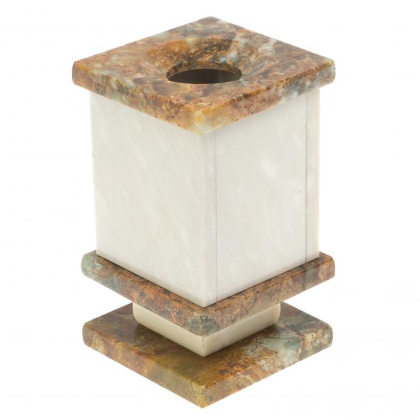 Карандашница с часами из офиокальцита 126945