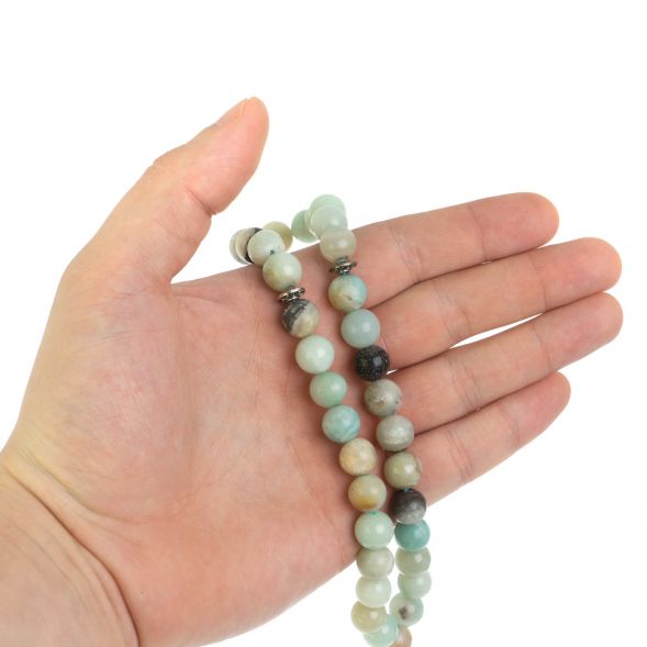 Четки из камня амазонит круглые 35 бусин 128581