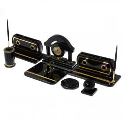 Настольный набор &amp;quot;Арка&amp;quot; из черного обсидина