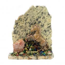 Сувенир &amp;quot;Лошадка&amp;quot; змеевик самоцветы