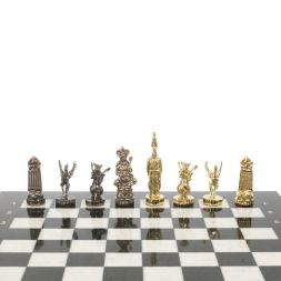 Шахматы бронзовые &amp;quot;Шахерезада&amp;quot; доска 40х40 см мрамор змеевик