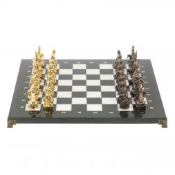 Шахматы бронзовые &amp;quot;Шахерезада&amp;quot; доска 40х40 см мрамор змеевик