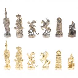 Шахматы бронзовые &amp;quot;Шахерезада&amp;quot; доска 40х40 см мрамор змеевик