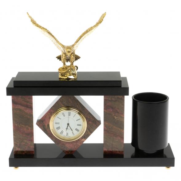 Настольный мини-набор &amp;quot;Орел&amp;quot; из родонита 129536