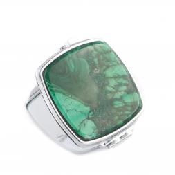 Зеркальце карманное складное из малахита цвет серебро