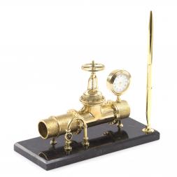Письменный прибор &amp;quot;Труба. Нефть. Газ.&amp;quot; из бронзы и камня