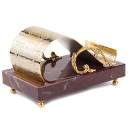 Настольная подставка для смартфона &amp;quot;Герб России&amp;quot; камень яшма Златоуст