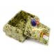 Шкатулка с камешками и ящерицей змеевик 7х5,5х5 см 112170