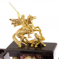 Настольный набор &amp;quot;Георгий Победоносец&amp;quot; камень родонит