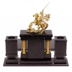 Настольный набор &amp;quot;Георгий Победоносец&amp;quot; камень родонит