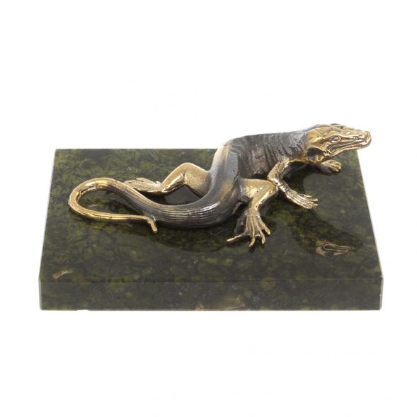 Бронзовая фигурка &amp;quot;Ящерица&amp;quot; из змеевика и бронзы 8х6,5х3 см 126859