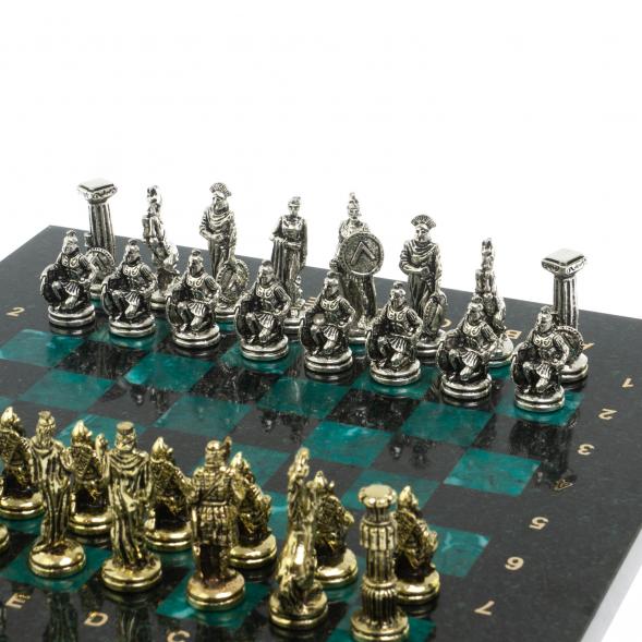 Шахматы &amp;quot;Царь Леонид&amp;quot; из змеевика 28х28 см 127737