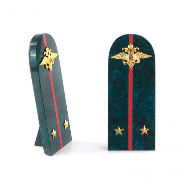 Сувенир &amp;quot;Погон Лейтенант МВД&amp;quot; камень змеевик 121378