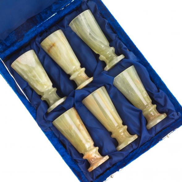 Набор рюмок &amp;quot;Конус&amp;quot; камень оникс в футляре 3,5х8 см 6 шт 20 мл 123969