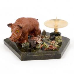 Подсвечник &amp;quot;Кабан&amp;quot; на змеевике