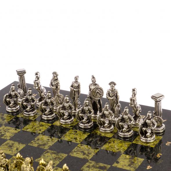 Шахматы &amp;quot;Царь Леонид&amp;quot; доска 28х28 см змеевик 126040