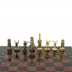 Шахматы &amp;quot;Шахерезада&amp;quot; доска 40х40 см лемезит змеевик