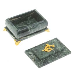 Шкатулка с зеркалом на ножках шабровский змеевик 10х7х6 см