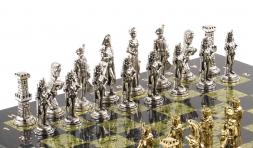 Шахматы "Отечественная война 1812 г." доска 40х40 см змеевик