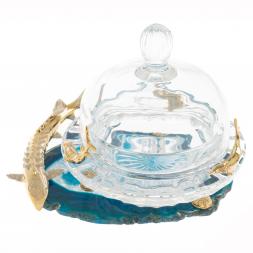 Икорница "Дары морские" камень агат