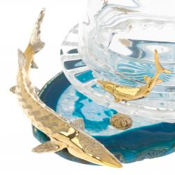 Икорница "Дары морские" камень агат