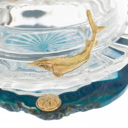 Икорница "Дары морские" камень агат