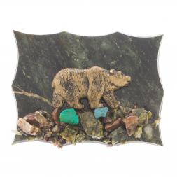 Магнит &amp;quot;Медведь&amp;quot; камень змеевик