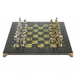 Шахматы "Икар" доска 32х32 см из камня змеевик