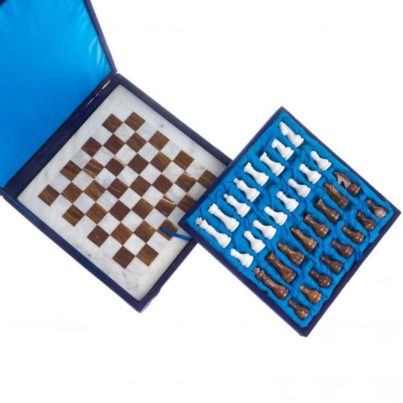 Шахматы из оникса и мрамора &amp;quot;Европейские&amp;quot; доска 30х30 см 123970