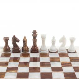 Шахматы из оникса и мрамора &amp;quot;Европейские&amp;quot; доска 30х30 см