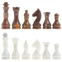 Шахматы из оникса и мрамора &amp;quot;Европейские&amp;quot; доска 30х30 см