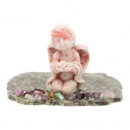 Сувенир &amp;quot;Ангелочек с розой&amp;quot; из мрамолита