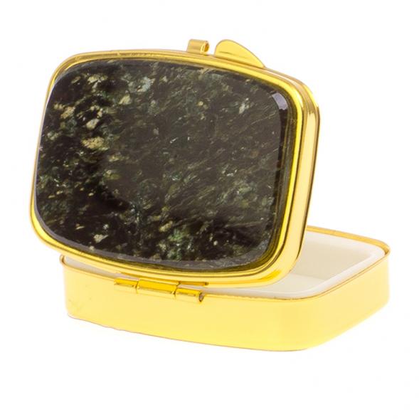 Таблетница на 2 отсека камень мусковит цвет золото 125583