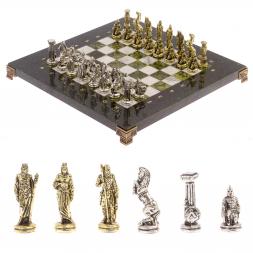 Шахматы &amp;quot;Царь Леонид&amp;quot; доска 28х28 см змеевик мрамор