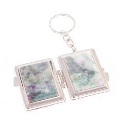 Складное зеркало брелок из флюорита прямоугольное