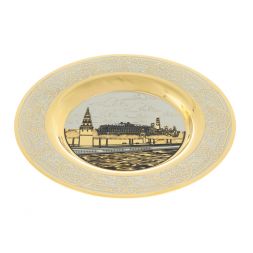 Тарелка с гравюрой "Московский Кремль" 12 см в подарочной упаковке Златоуст