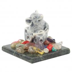 Сувенир из мрамолита "Крыса с сыром"