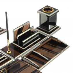 Письменный набор "Кабинетный" из чёрного обсидиана