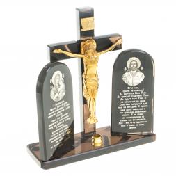 Икона с крестом &amp;quot;Спаситель&amp;quot; камень обсидиан