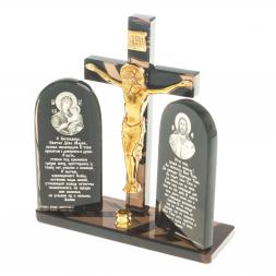 Икона с крестом &amp;quot;Спаситель&amp;quot; камень обсидиан