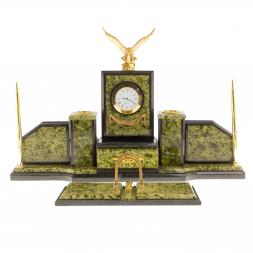 Письменный набор из камня &amp;quot;Горный орел&amp;quot; змеевик